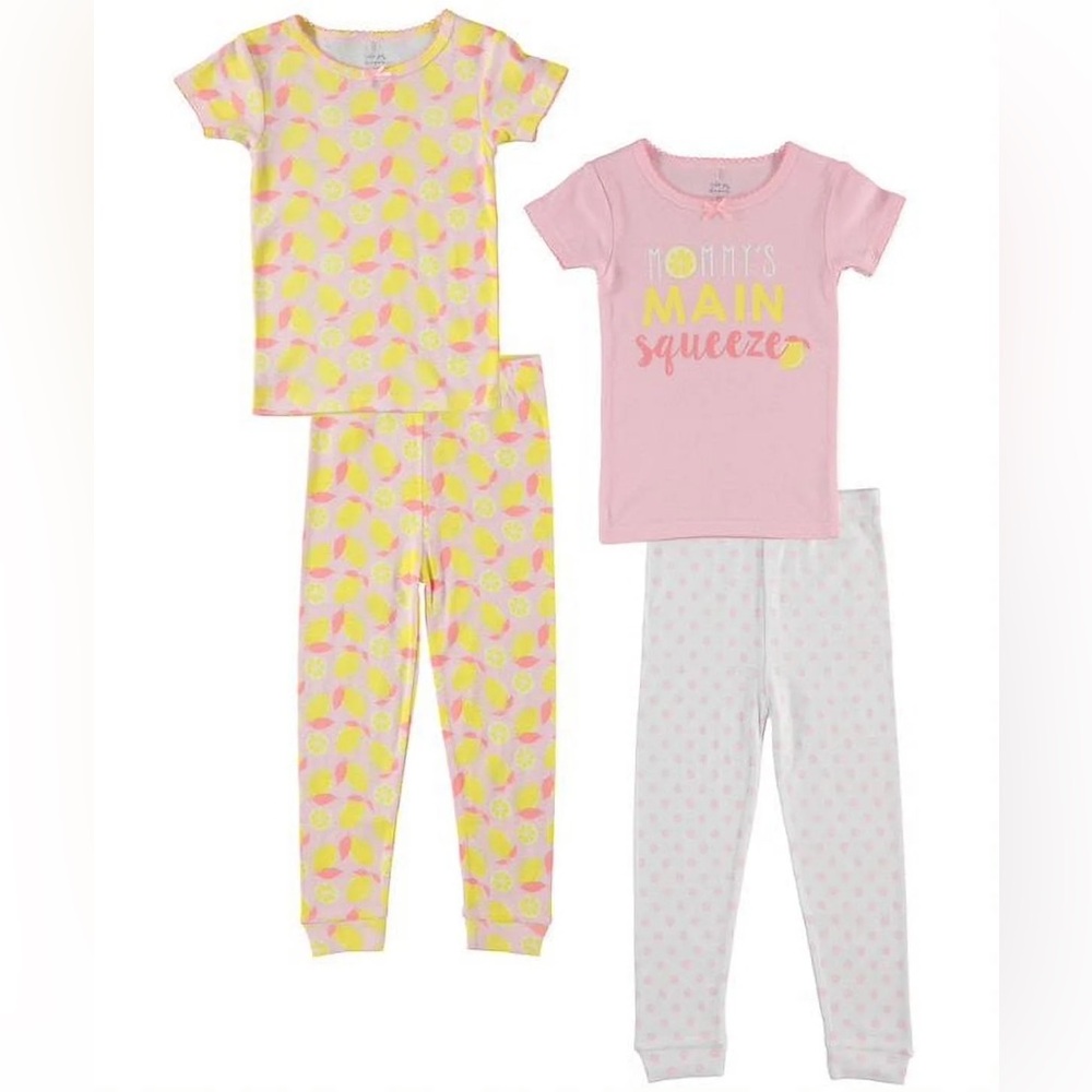 New 2 Piece Toddler Girl Pj Pajama Set NWT New Bright Summer Jammies 4T